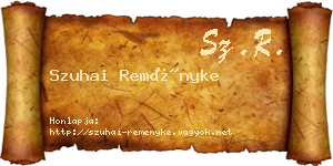 Szuhai Reményke névjegykártya